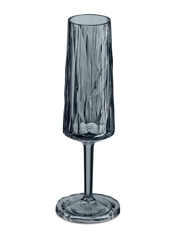 

Koziol 100ml Club No 5 Champagne Flute Glass, Transparent Grey