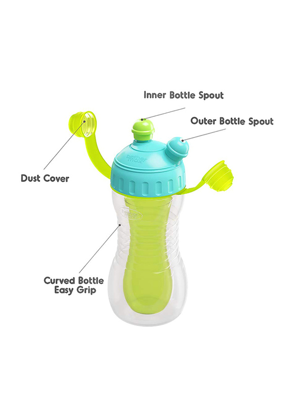Brother Max 2-Drinks Cooler Sports Bottle, Blue/Green
