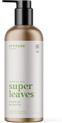ATTITUDE Shower Gel, EWG Verified, Plant and Mineral-Based Ingredients, Vegan and Cruelty-free Personal Care Products, Refillable Aluminum Bottle, Bergamot and Ylang Ylang, 473 ml (16 Fl Oz)