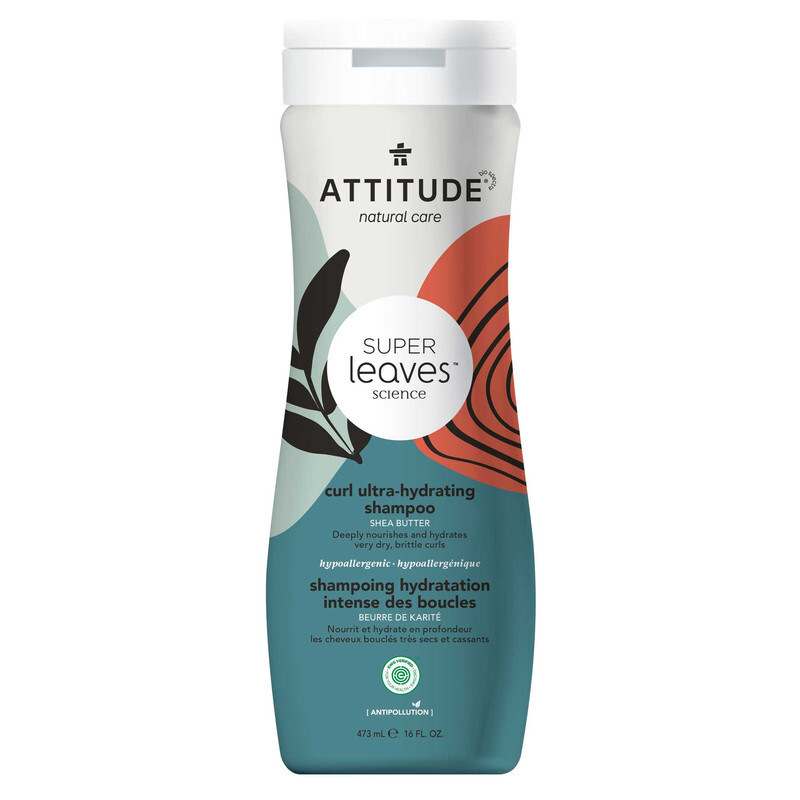 ATTITUDE Curl Ultra-Hydrating Shampoo for Coily and Curly Hair, EWG Verified, Plant- and Mineral-Based Ingredients, Vegan and Cruelty-free, Shea Butter, 473 ml-(16 Fl Oz)