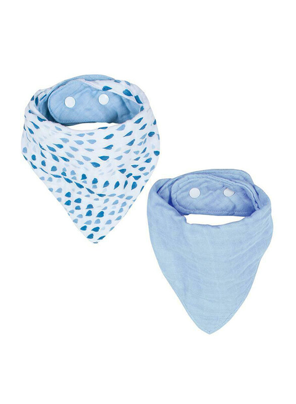 

Bebe Au Lait Classic Muslin Baby Bandana Bib, BBBMSY, Serenity/Sky