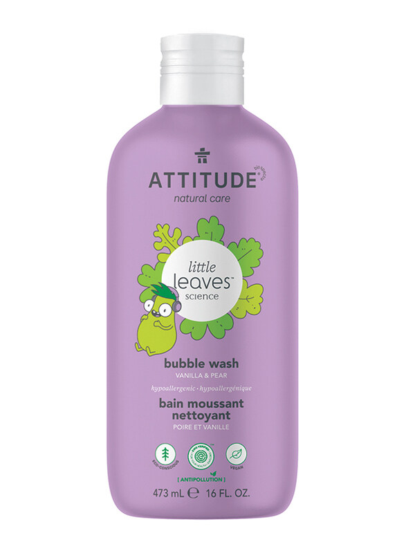 

Attitude 473ml Little Leaves Vanilla & Pear Bubble Wash for Babies, Purple