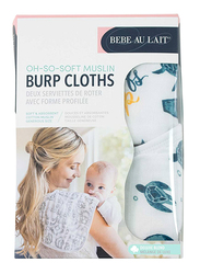 Bebe Au Lait Oh So Soft Surf and Sea Turtles Bamboo Blend Muslin Baby Burp Cloths, UBBBSB2, White/Yellow/Teal