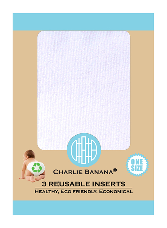 Charlie Banana Deluxe Reusable Inserts, One Size, Small, 3 Count