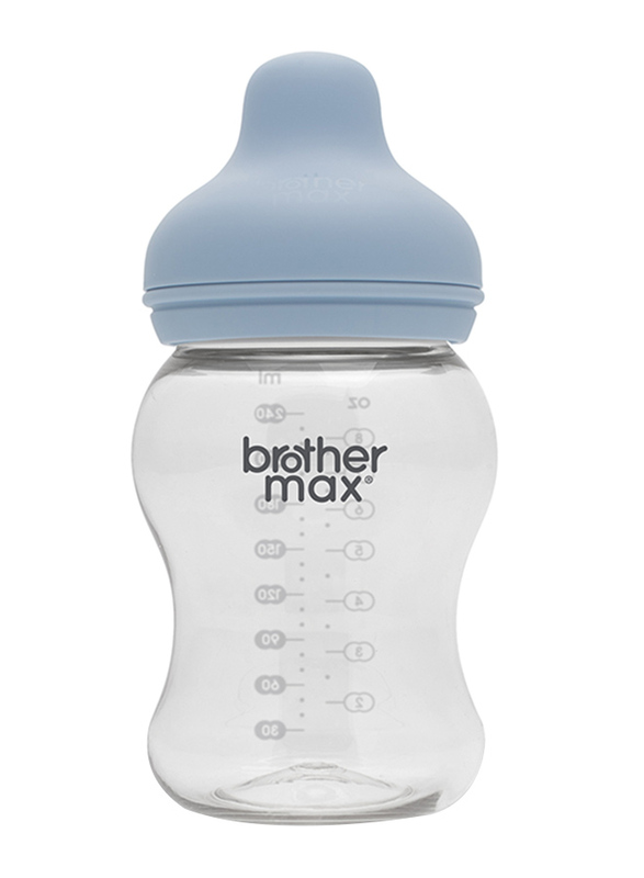 Brother Max PP Extra Wide Neck Feeding Bottle 240ml, Blue