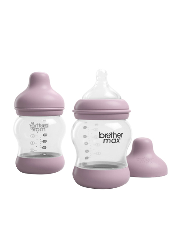 Brother Max 2 Piece PP Anti-Colic Baby Feeding Bottle Set 160ml, BM1072P, Pink