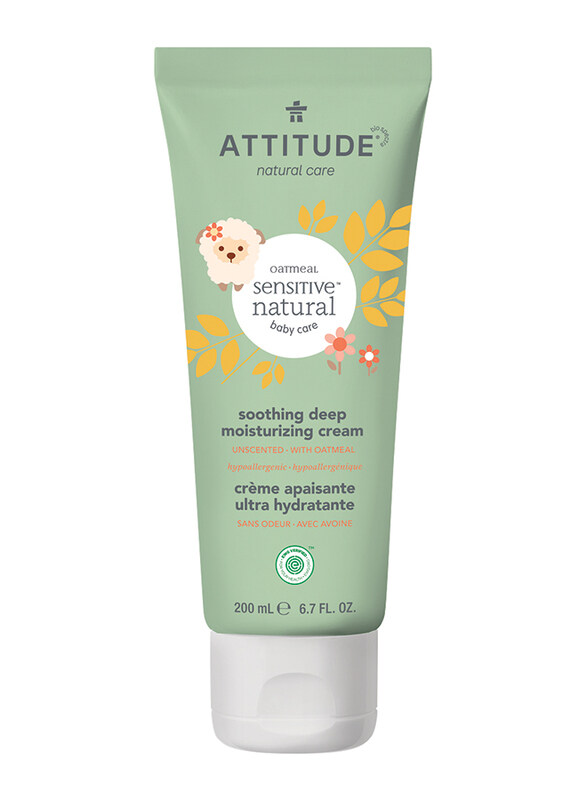 

Attitude 200ml Oatmeal Sensitive Natural Baby Care Soothing Body Cream, Green