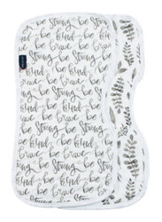 Bebe Au Lait Oh So Soft Just Be and Leaves Cotton Muslin Baby Burp Cloths, UBBCJB2, White/Black