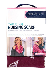 Bebe Au Lait Plum Printed Two in One Cotton Jersey Nursing Scarf, SFBJPU, Purple