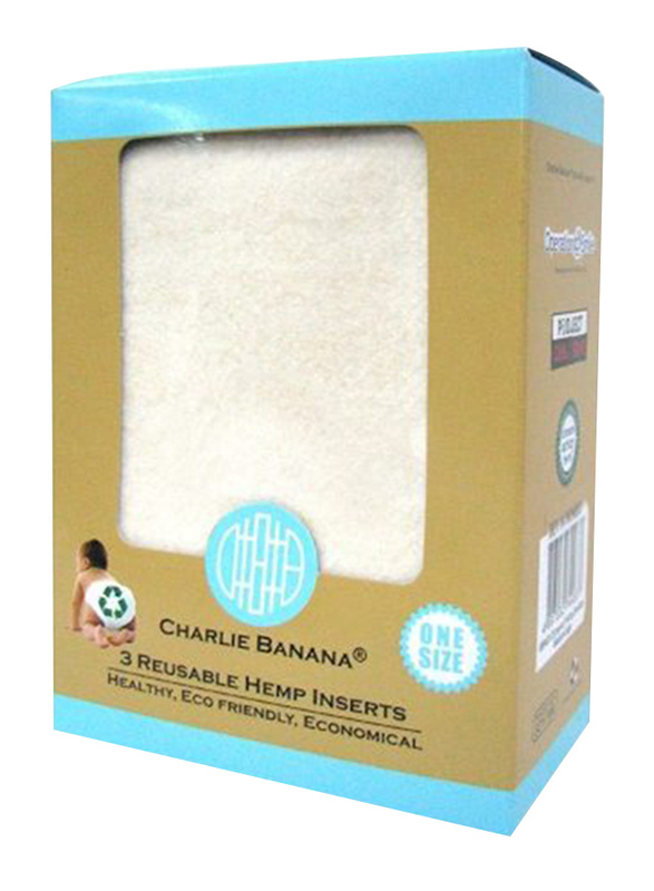 Charlie Banana Deluxe Reusable Inserts, One Size, Medium/Large, 3 Count