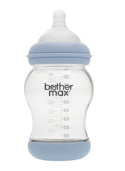 براذر ماكس + M حلمة PP زجاجة رضاعة للأطفال مضادة للمغص 240 مل أزرق