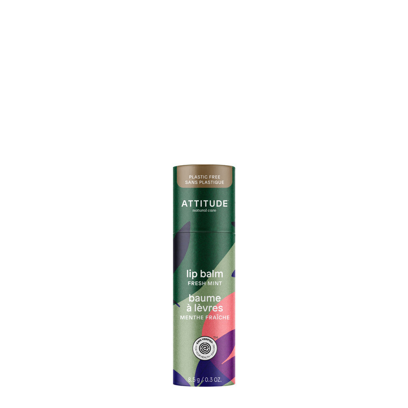ATTITUDE Plastic-free Lip Balm, EWG Verified Plant- and Mineral-Based Ingredients, Vegan and Cruelty-free, Unscented,10ml( 0.3 Oz)