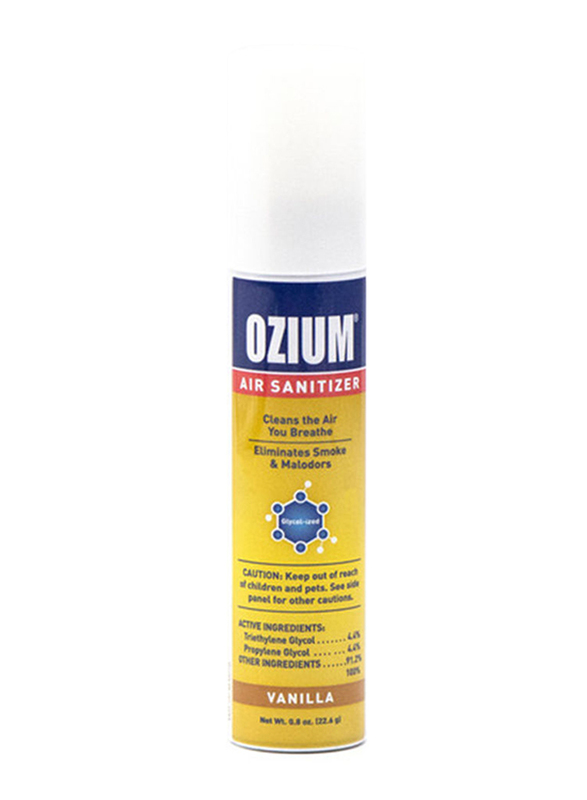 Ozium Vanilla Air Sanitizer Spray, 23.6ml, Yellow