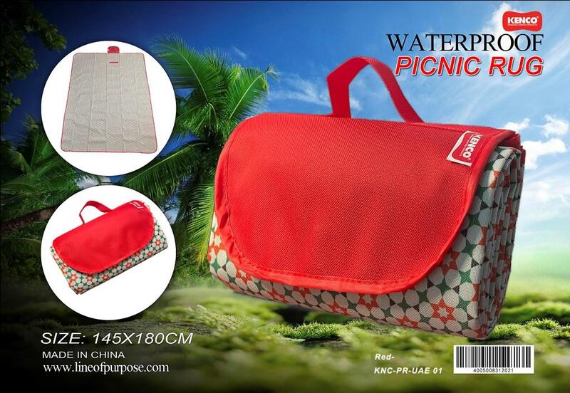 Kenco Printed Foldable Waterproof Premium Camping/Picnic Mat, 145 x 180cm, Red