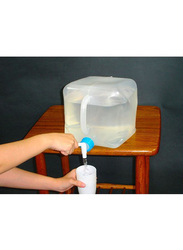 إل بي علبة مياه بلاستيكية قابلة للطي 10 لتر ، شفاف / أبيض