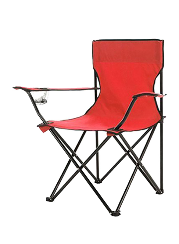 Kenco Foldable Camping Red Picnic Chair with Green Flower Picnic Mat, Multicolour