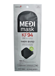 Medi Mask KF94 Korea Nanofiber Filter Face Mask, Black, 30 Pieces