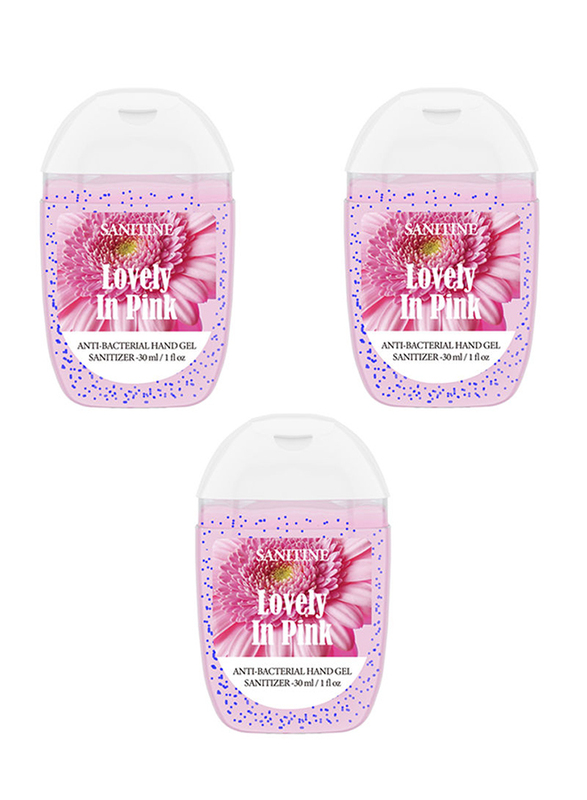 Sanitine Lovely in Pink Anti-Bacterial Hand Sanitizer Gel, 30ml, 3 Pieces