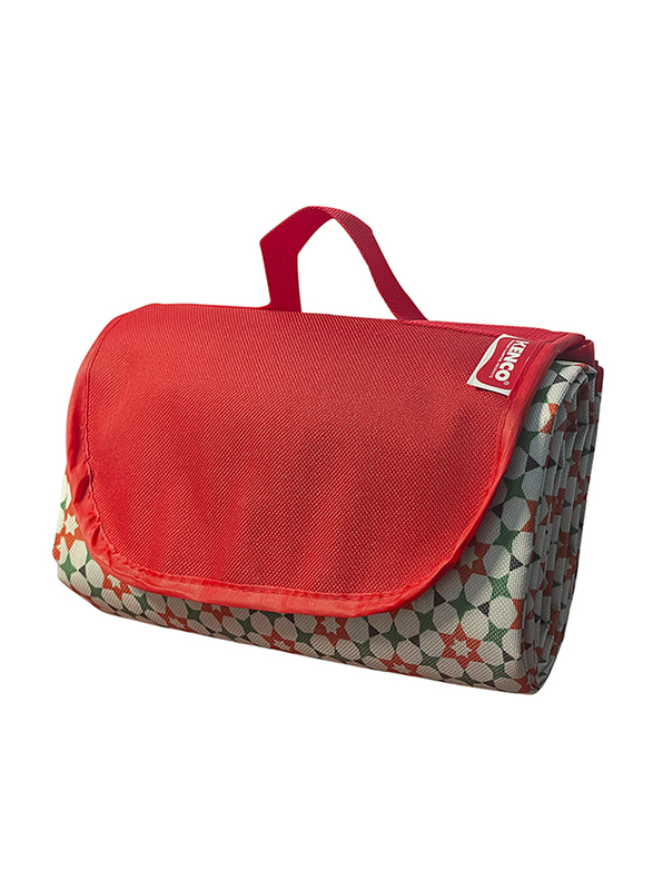 Kenco Printed Foldable Waterproof Premium Camping/Picnic Mat, 145 x 180cm, Red