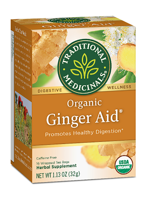 Traditional Medicinals Organic Ginger Aid Herbal Tea, 16 Tea Bags