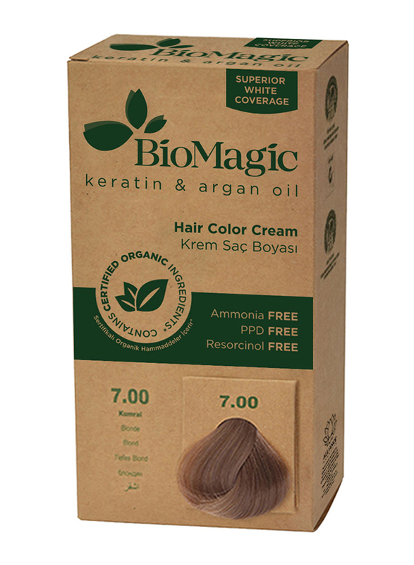 Biomagic Keratin & Argan Oil Hair Color Cream, 7/00 Blonde