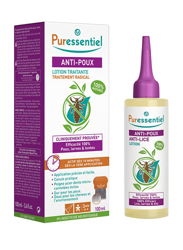 

Puressentiel Anti-Poux Anti-Lice Lotion with Comb for All Hair Type, 100ml