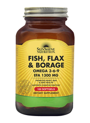 Sunshine Nutrition Fish Flax & Borage Omega 369 Epa Dietary Supplement, 1300mg, 100 Softgels