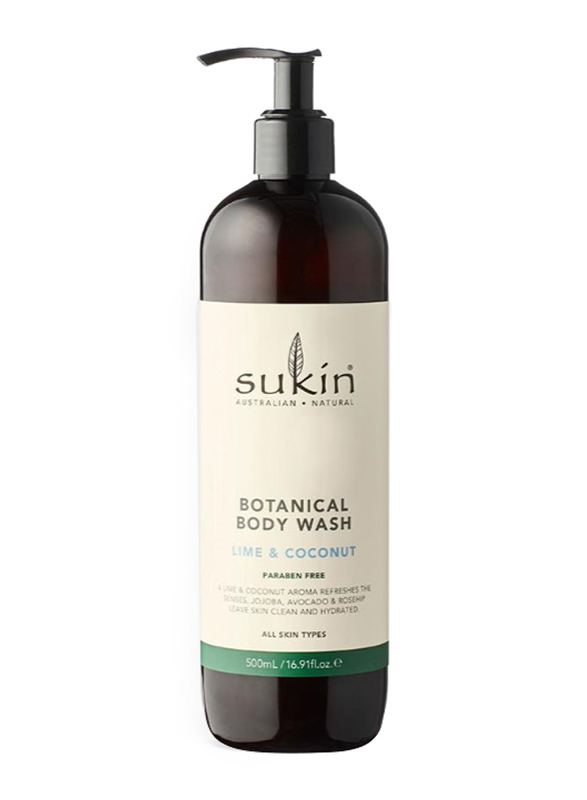 Sukin Botanical Lime & Coconut Body Wash, 04315, 500ml