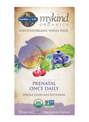 Garden of Life Mykind Organics Prenatal Once Daily Whole Food Multivitamin Dietary Supplement, 30 Vegan Tablets