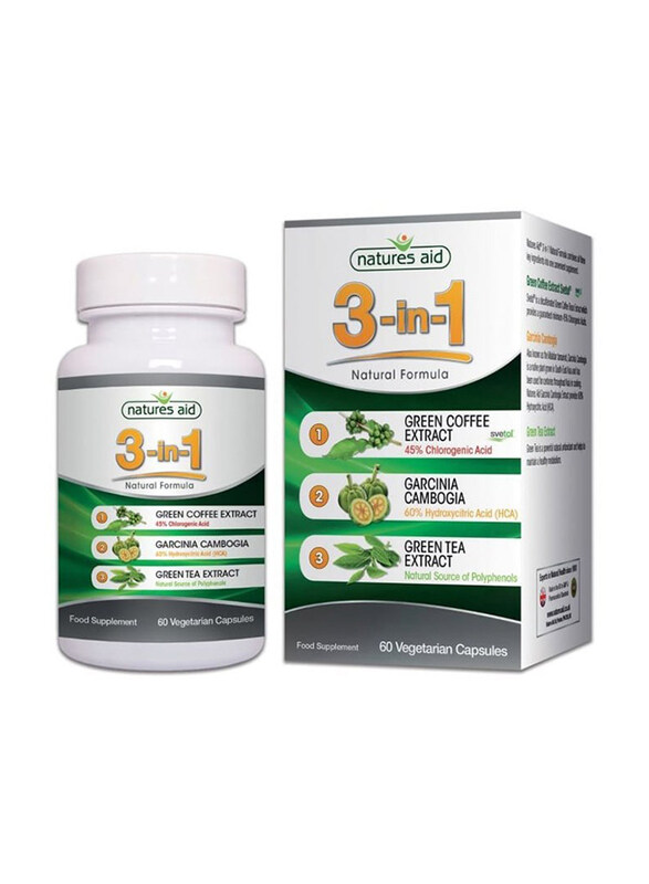 

Natures Aid 3-in-1 Natural Formula Food Supplement, 1000mg, 60 Capsules