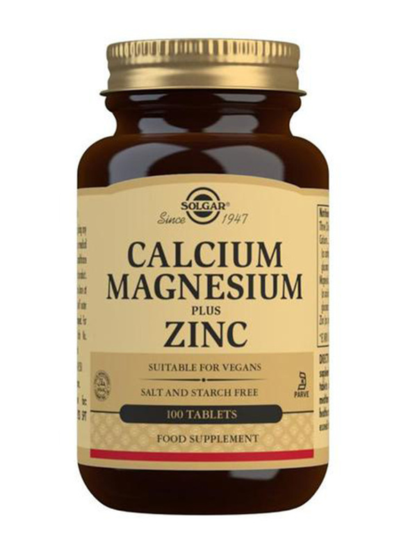 

Solgar Calcium Magnesium Plus Zinc Dietary Supplement, 100 Tablets