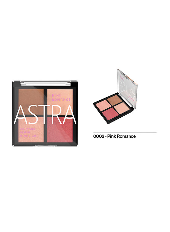 

Astra Contour Blush Highlight Palette, 8gm, 0002 Pink Romance, Multicolor