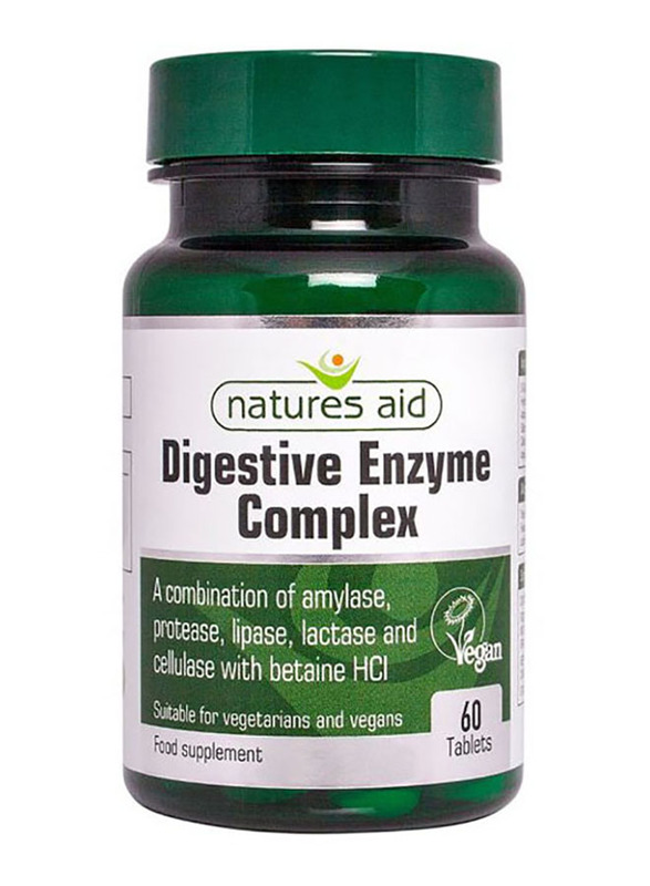 Natures Aid Digestive Enzyme Complex Food Supplement, 60 Tablets