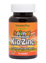 Natures Plus Animal Parade KidZinc Lozenges Dietary Supplement, Tangerine Flavor, 90 Tablets