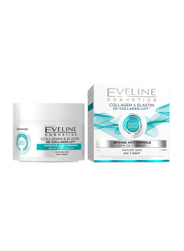 Eveline Collagen & Elastin Intense Anti-Wrinkle Semi-Oily Cream, 50ml