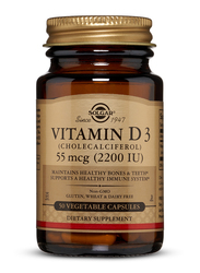 Solgar Vitamin D3 (Cholecalciferol) Dietary Supplement, 55mcg (2200iu), 50 Vegetable Capsules