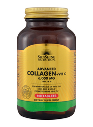Sunshine Nutrition Advanced Collagen + Vitamin C Dietary Supplement, 100 Tablets