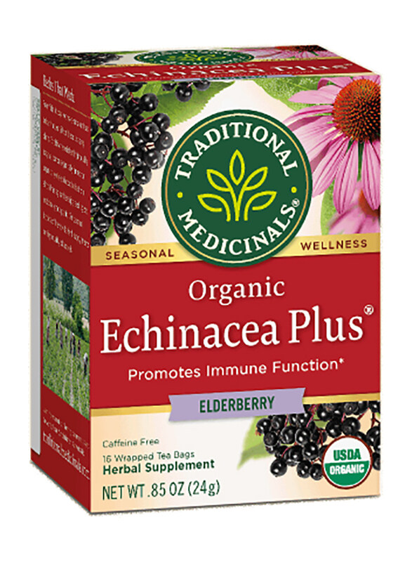 

Traditional Medicinals Echinacea Plus Elderberry Herbal Tea, 16 Tea Bags