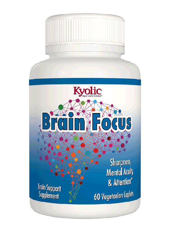 Kyolic Brain Focus Brain Support Supplement, 60 Vegetarian Caplets