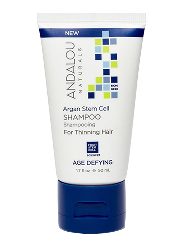 Andalou Naturals Age Defying Argan Stem Cell Shampoo for Thinning Hair, 50ml