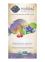 Garden of Life Mykind Organics Prenatal Whole Food Multivitamin Dietary Supplement, 90 Vegan Tablets