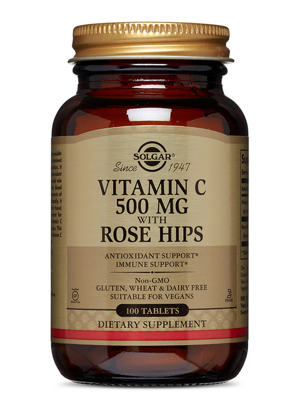 Solgar Vitamin C with Rose Hips Dietary Supplement, 500mg, 100 Tablets