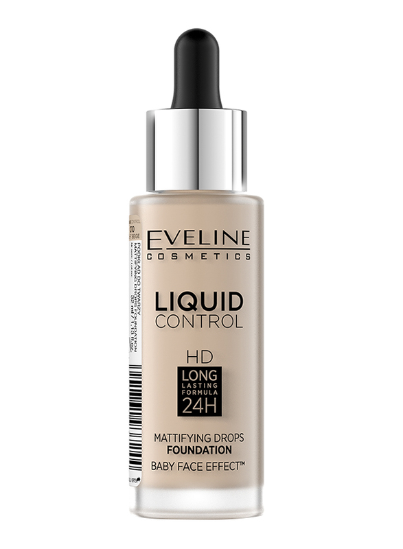 Eveline Liquid Control Foundation with Dropper, 32ml, 010 Light Beige