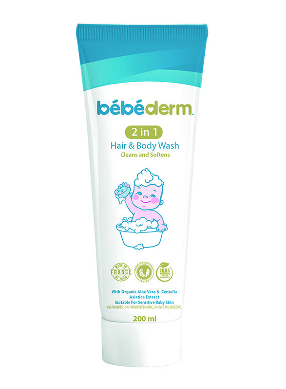 

Bebederm 200ml 2 In 1 Hair & Body Wash for Babies