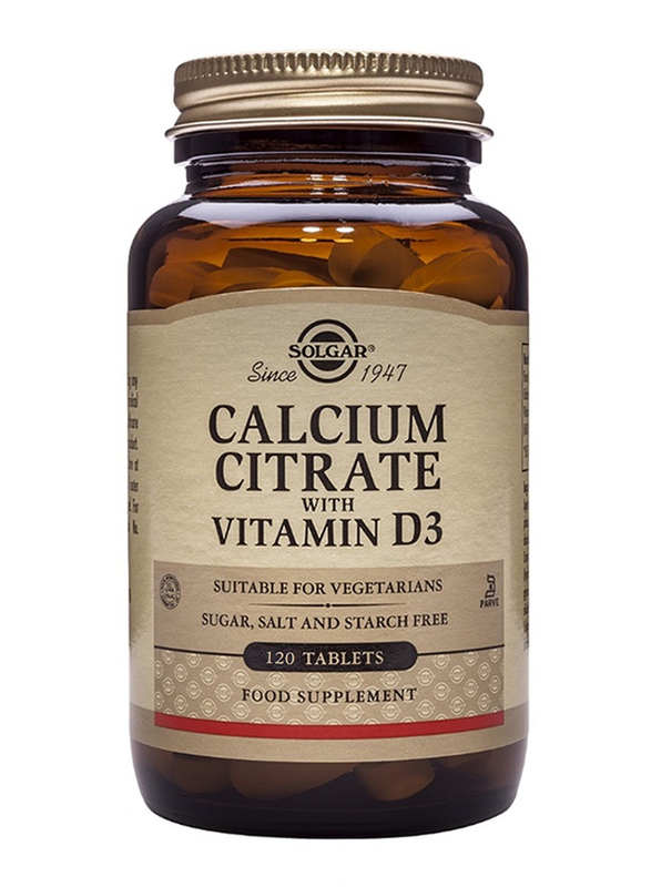 Solgar Calcium Citrate with Vitamin D3 Food Supplement, 120 Tablets