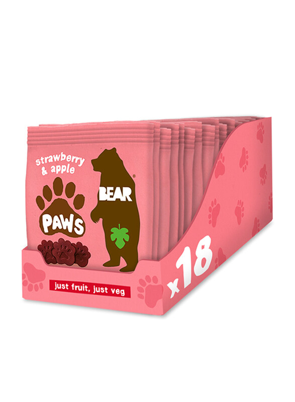 

Bear Strawberry & Apple Paws for Baby & Kids Snack, 18 Pieces x 20g