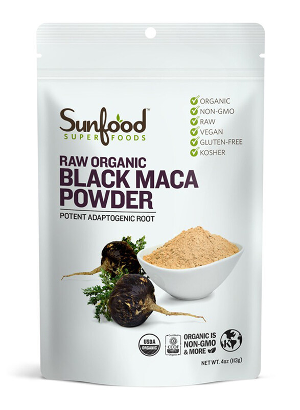 

Sunfood Superfoods Raw Organic Black Maca Powder Herbal Supplement, 113gm