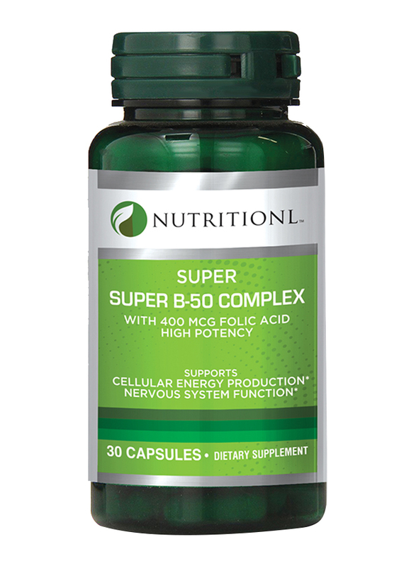 Nutritionl Super B-50 Complex Dietary Supplement, 30 Capsules