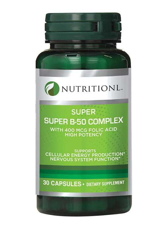 

Nutritionl Super B-50 Complex Dietary Supplement, 30 Capsules