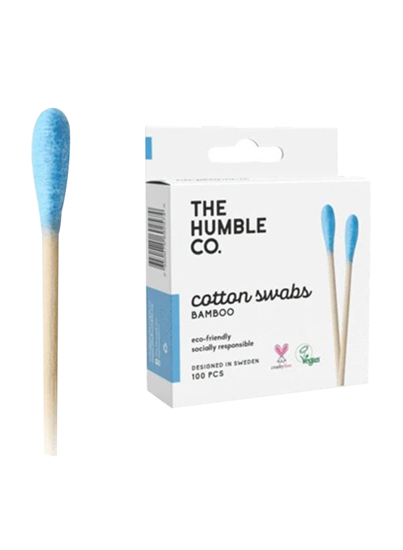 The Humble Co 100-Pieces Cotton Swabs for Babies, Blue